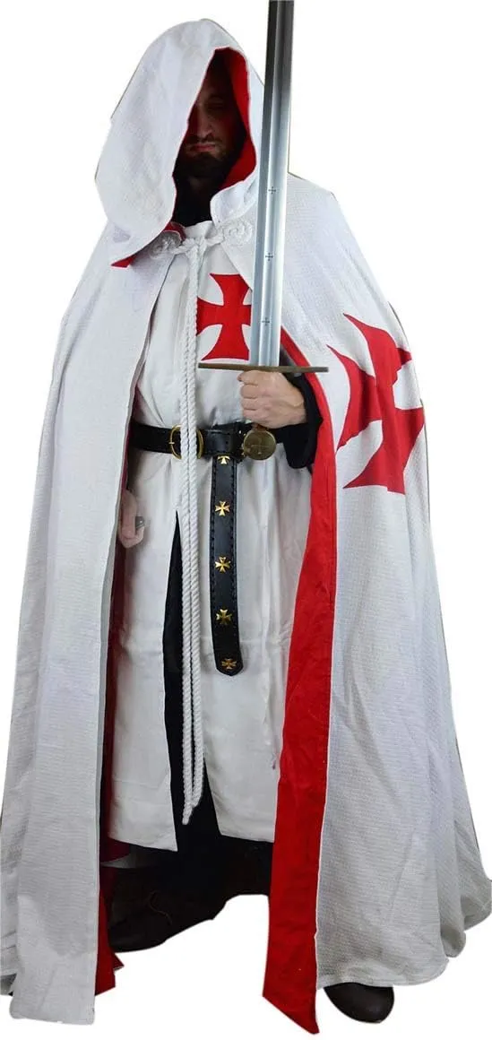 Medieval Knight Crusader Cloak Tunic And Caps Cosplay Costume Historical Dress Size (S-6XL)