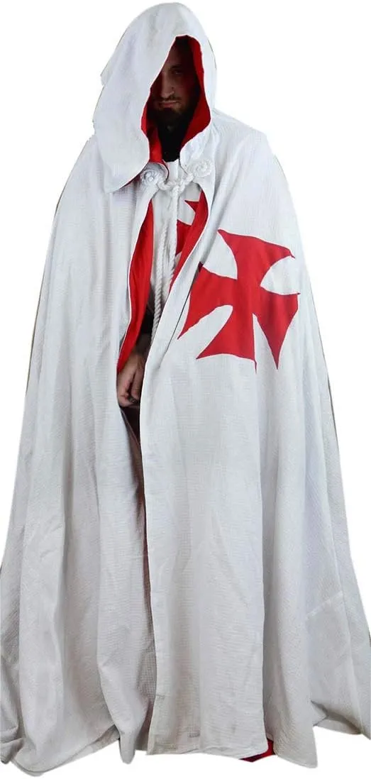 Medieval Knight Crusader Cloak Tunic And Caps Cosplay Costume Historical Dress Size (S-6XL)