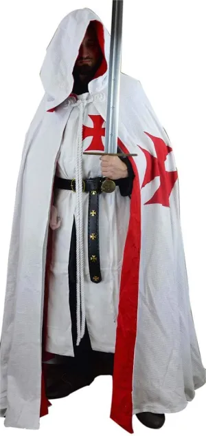 Medieval Knight Crusader Cloak Tunic And Caps Cosplay Costume Historical Dress Size (S-6XL)