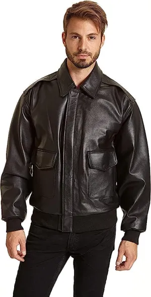 Men Air Force A2 Leather Flight Bomber Jacket Genuine Leather jacket for Men's Aviator Leather Bomber Jacket