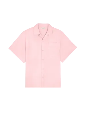 Mens Aloe Linen Camp Collar Shirtmagnolia pink