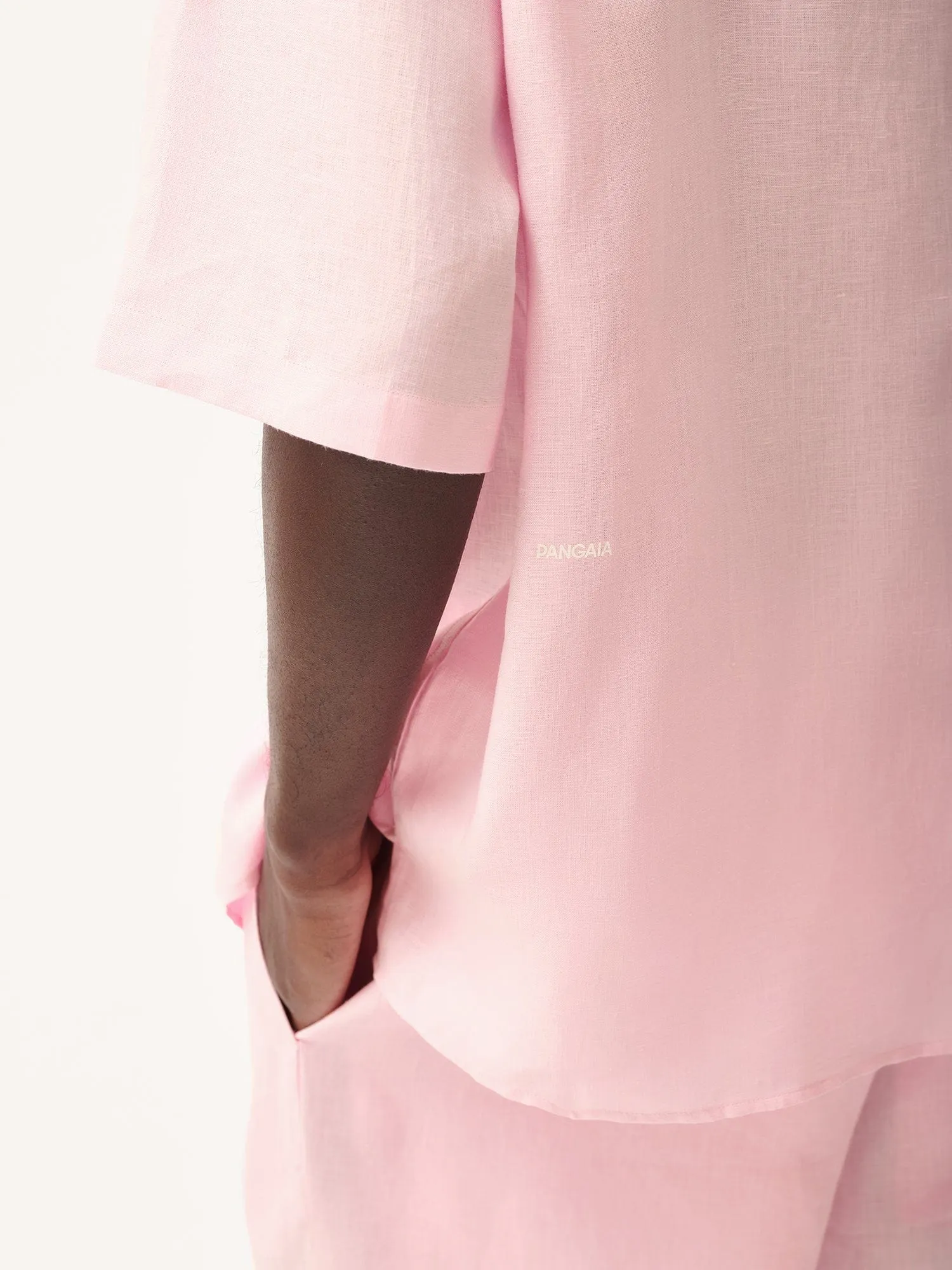 Mens Aloe Linen Camp Collar Shirtmagnolia pink