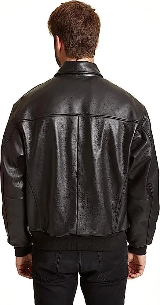 Men's Big and Tall Leather Flight Jacket