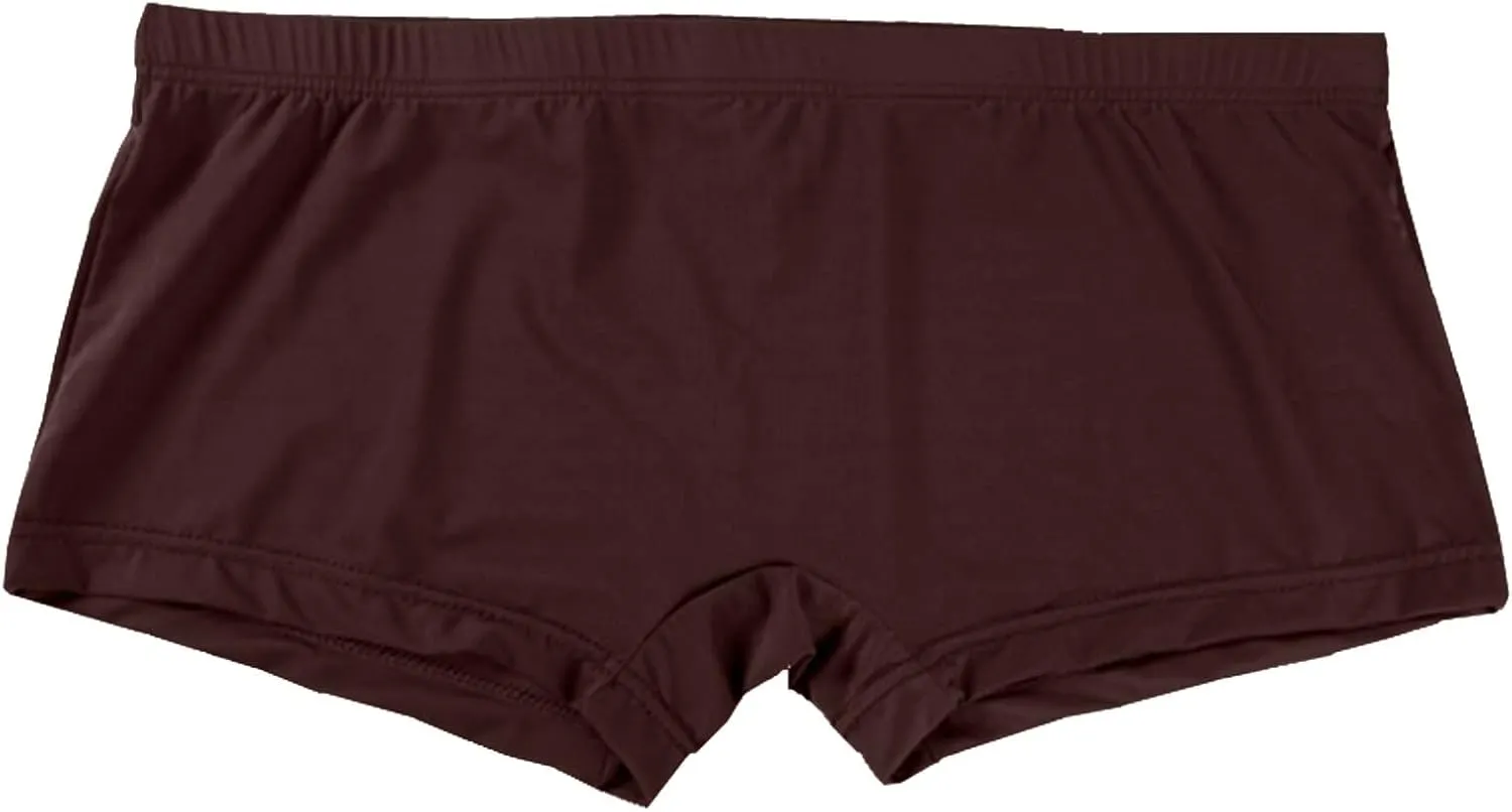 Men's Thong Underwear G-Strings Silk Bikini Underwear Pouch Athletic Panties Briefs Underwear Men's Lingerie Coffee