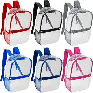 Moda West 17 Wholesale Clear PVC Backpacks in Assorted Colors 24-Pack  Bulk Case of 24