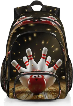 Modern Bowling Ball Laptop Backpack for Women Men, 18.3 Inch Large Computer Backpacks Fashion Teacher Nurse Bag Casual Daypack for Work Travel