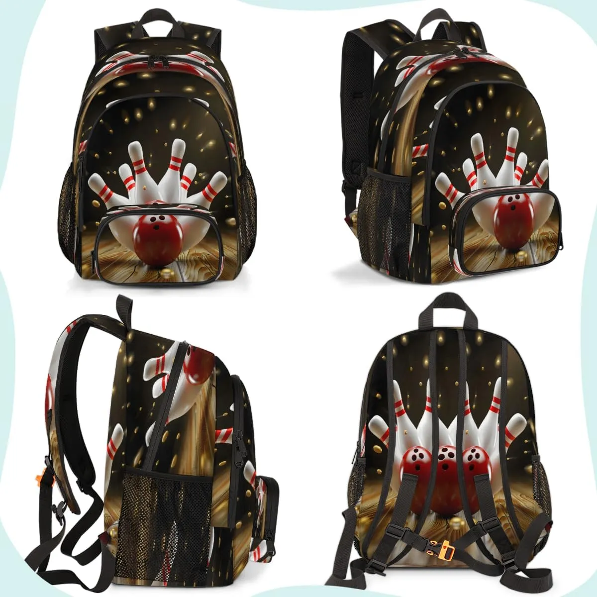 Modern Bowling Ball Laptop Backpack for Women Men, 18.3 Inch Large Computer Backpacks Fashion Teacher Nurse Bag Casual Daypack for Work Travel
