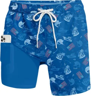 Palmyth 2 in 1 Mens Swim Trunks with Compression Liner 5 Inch Quick Dry Men's Swim Suit with Pockets