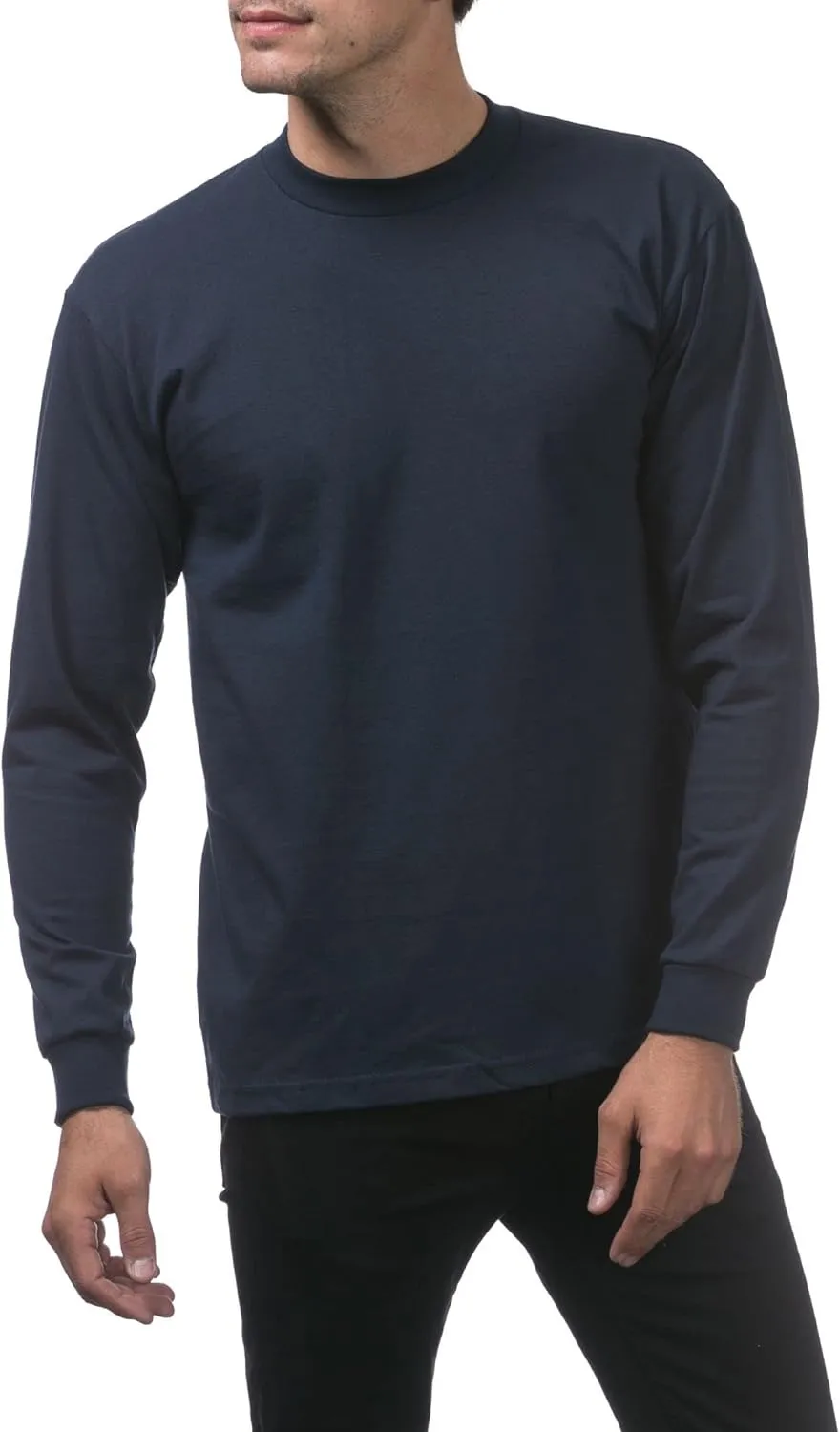 Pro Club Men's Heavyweight Cotton Long Sleeve Crew Neck T-Shirt