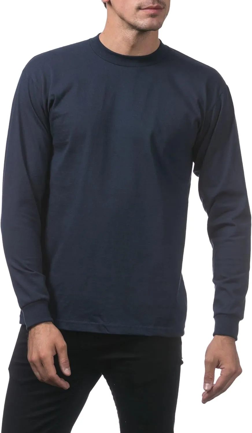 Pro Club Men's Heavyweight Cotton Long Sleeve Crew Neck T-Shirt