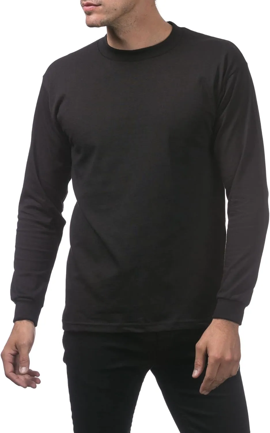 Pro Club Men's Heavyweight Cotton Long Sleeve Crew Neck T-Shirt