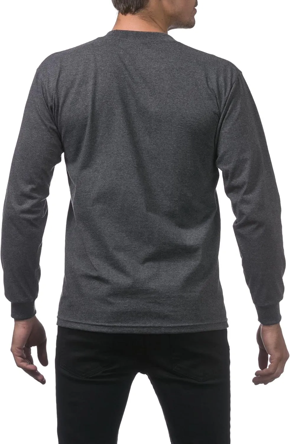 Pro Club Men's Heavyweight Cotton Long Sleeve Crew Neck T-Shirt