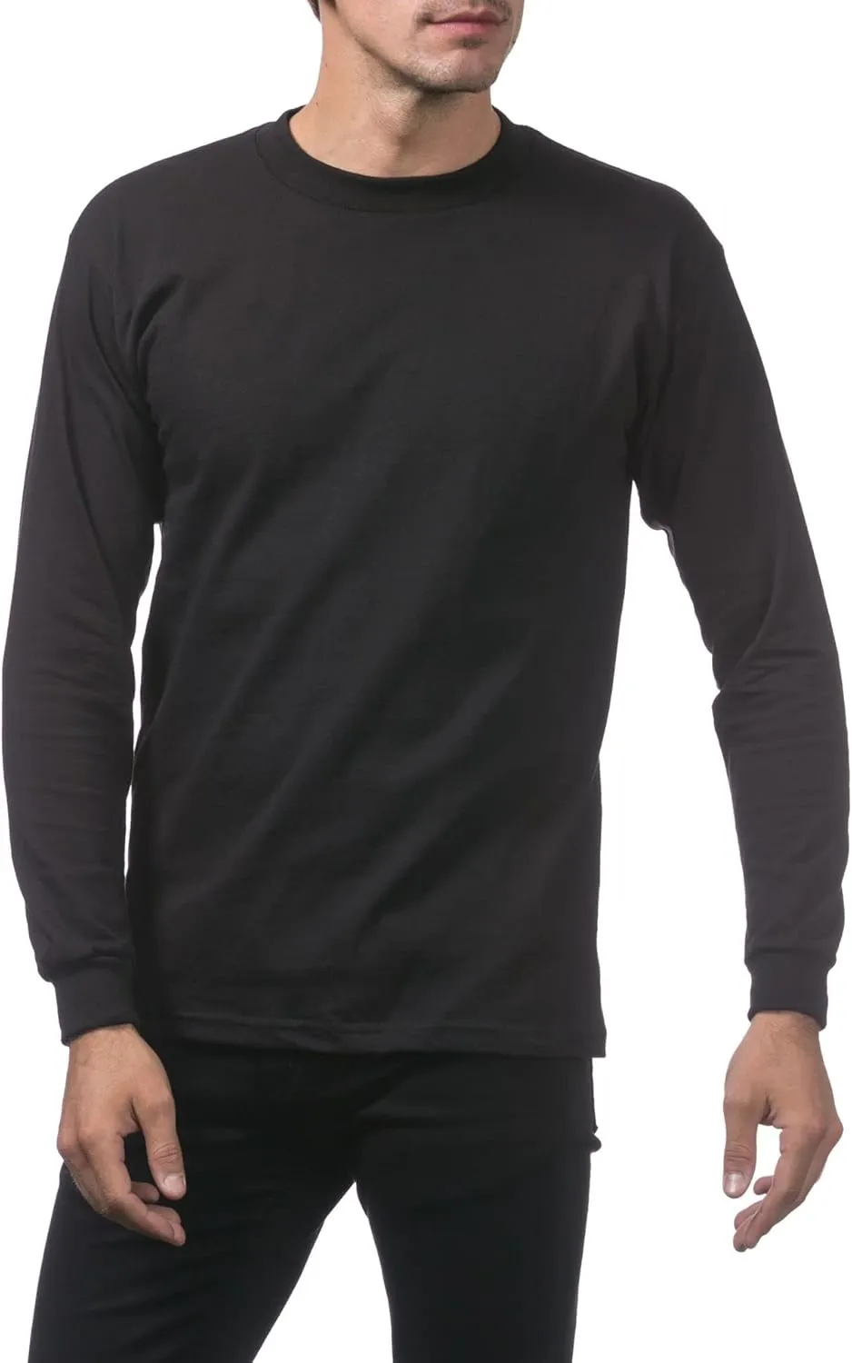 Pro Club Men's Heavyweight Cotton Long Sleeve Crew Neck T-Shirt