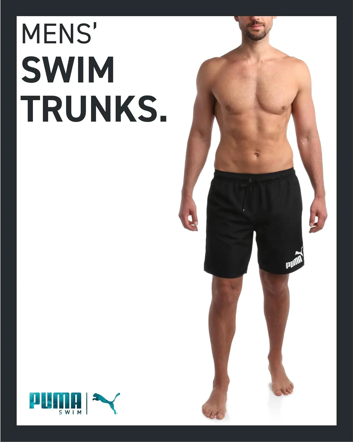 PUMA Men's Bathing Suit - 2 Pack Quick Dry Swimsuit Trunks with Mesh Compression Liner - 8" Inseam Swimwear (S-XL)