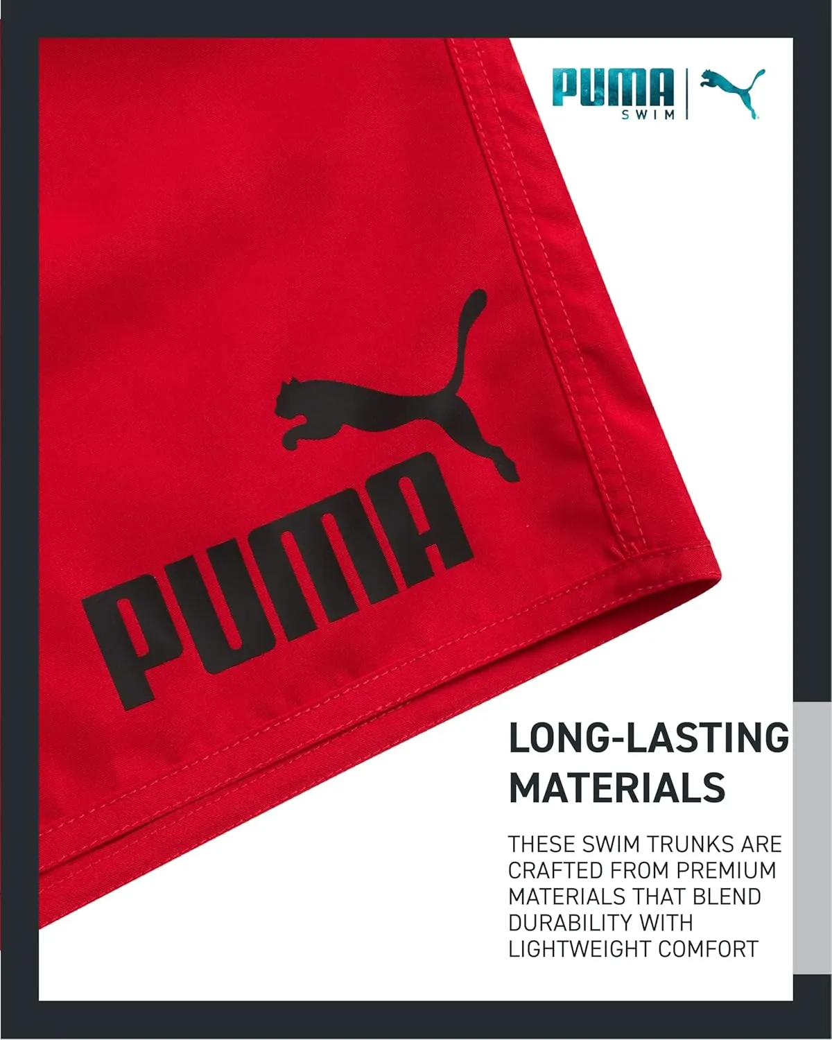 PUMA Men's Bathing Suit - 2 Pack Quick Dry Swimsuit Trunks with Mesh Compression Liner - 8" Inseam Swimwear (S-XL)