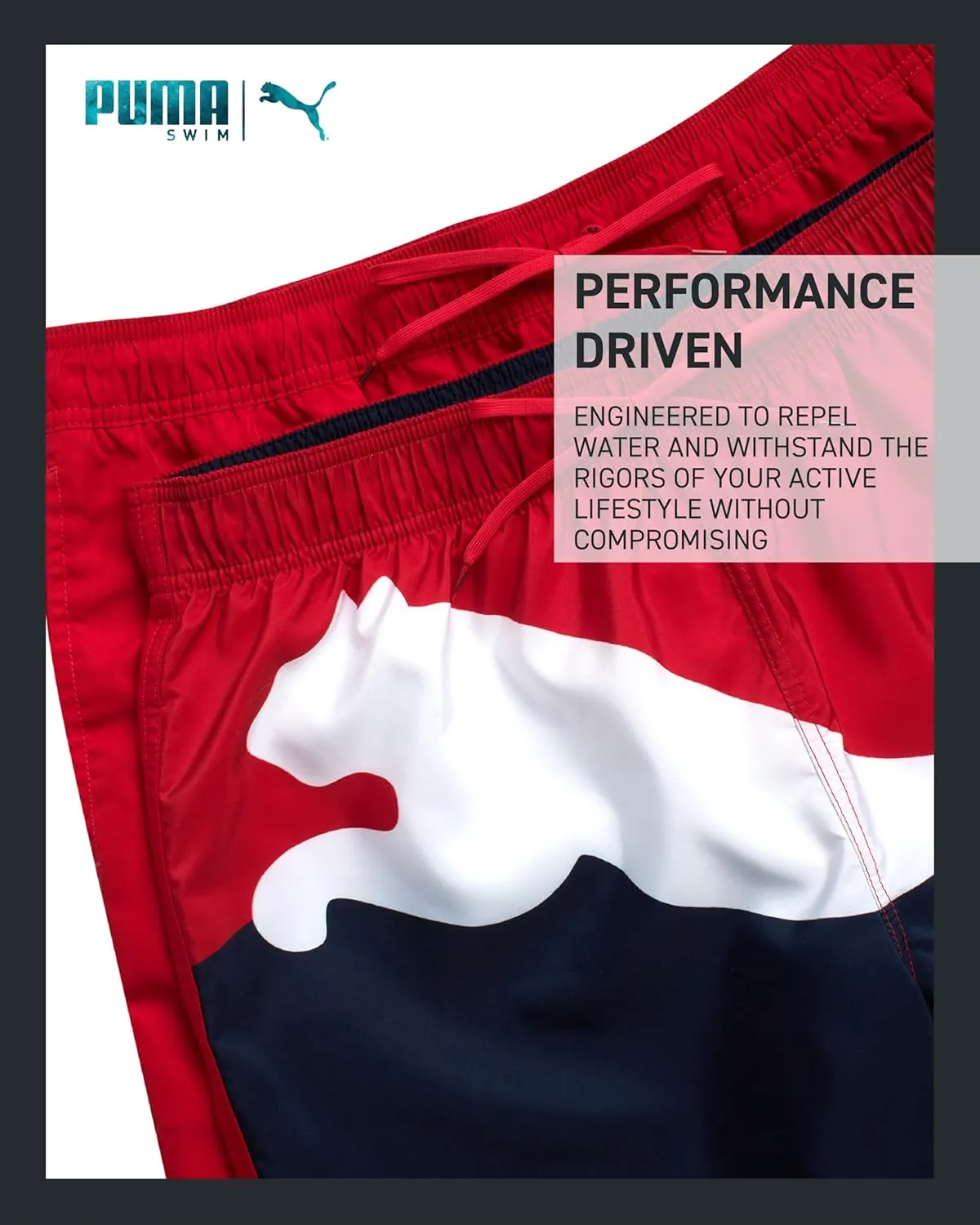 PUMA Men's Bathing Suit - 2 Pack Quick Dry Swimsuit Trunks with Mesh Compression Liner - 8" Inseam Swimwear (S-XL)