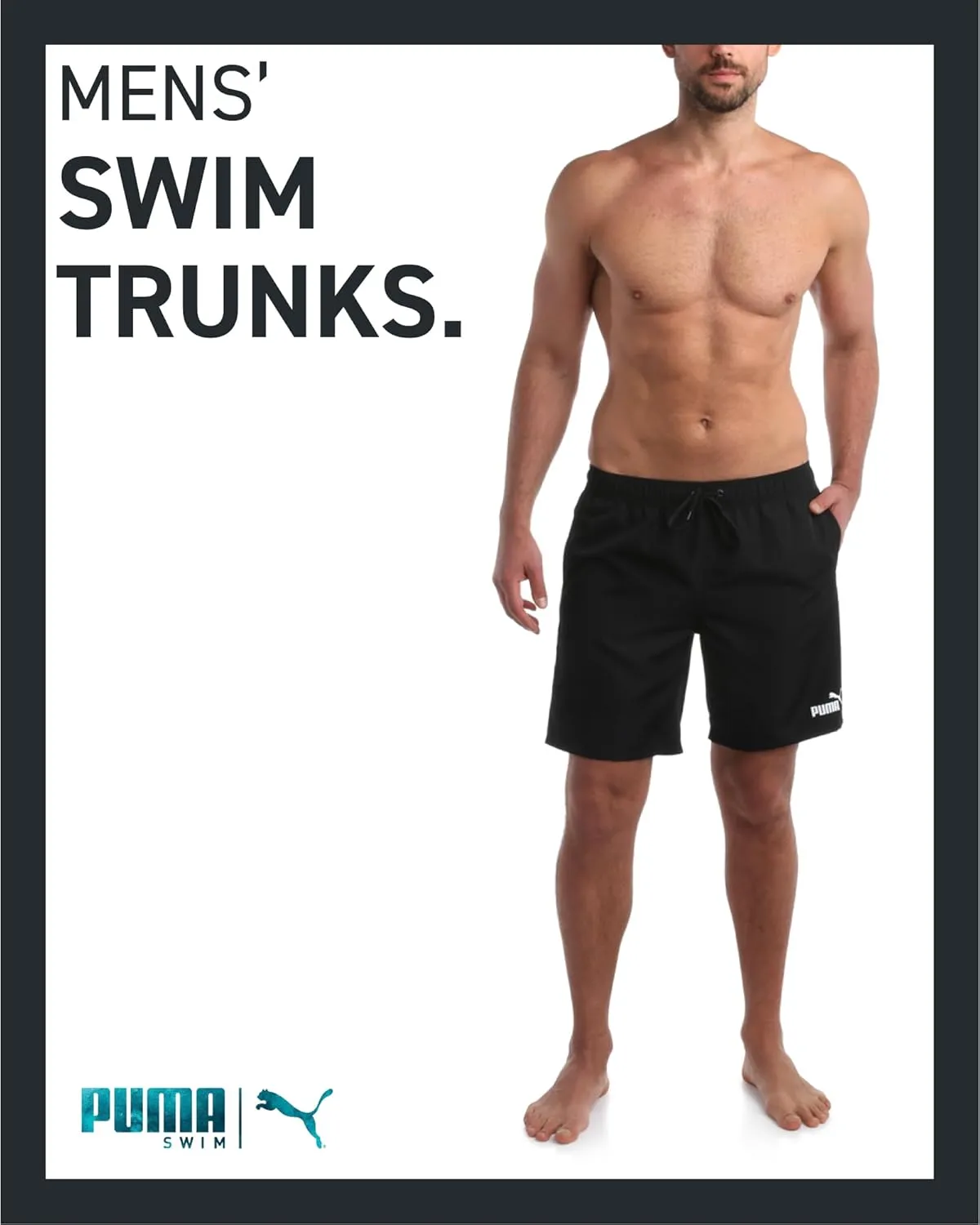 PUMA Men's Bathing Suit - 2 Pack Quick Dry Swimsuit Trunks with Mesh Compression Liner - 8" Inseam Swimwear (S-XL)