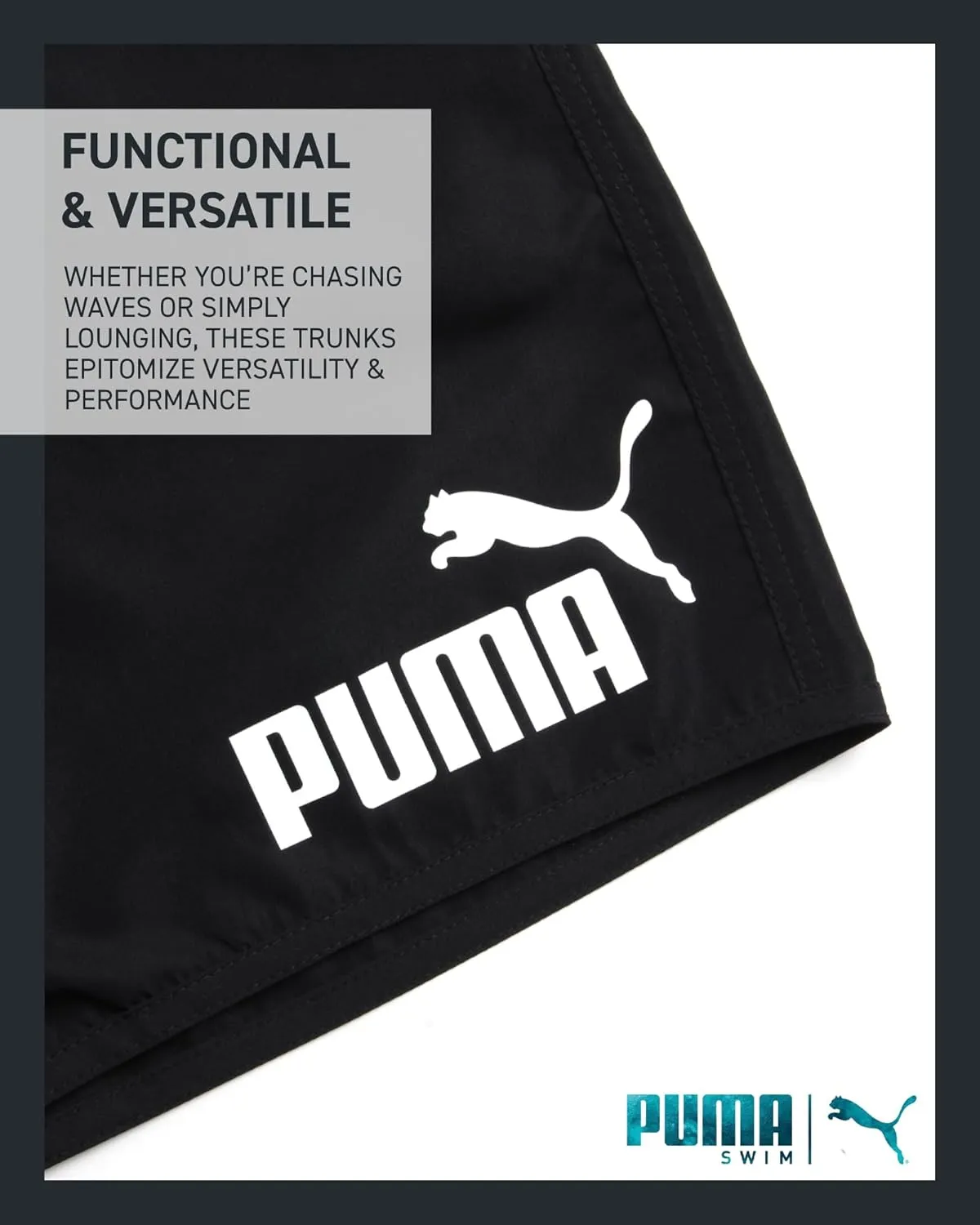 PUMA Men's Bathing Suit - 2 Pack Quick Dry Swimsuit Trunks with Mesh Compression Liner - 8" Inseam Swimwear (S-XL)
