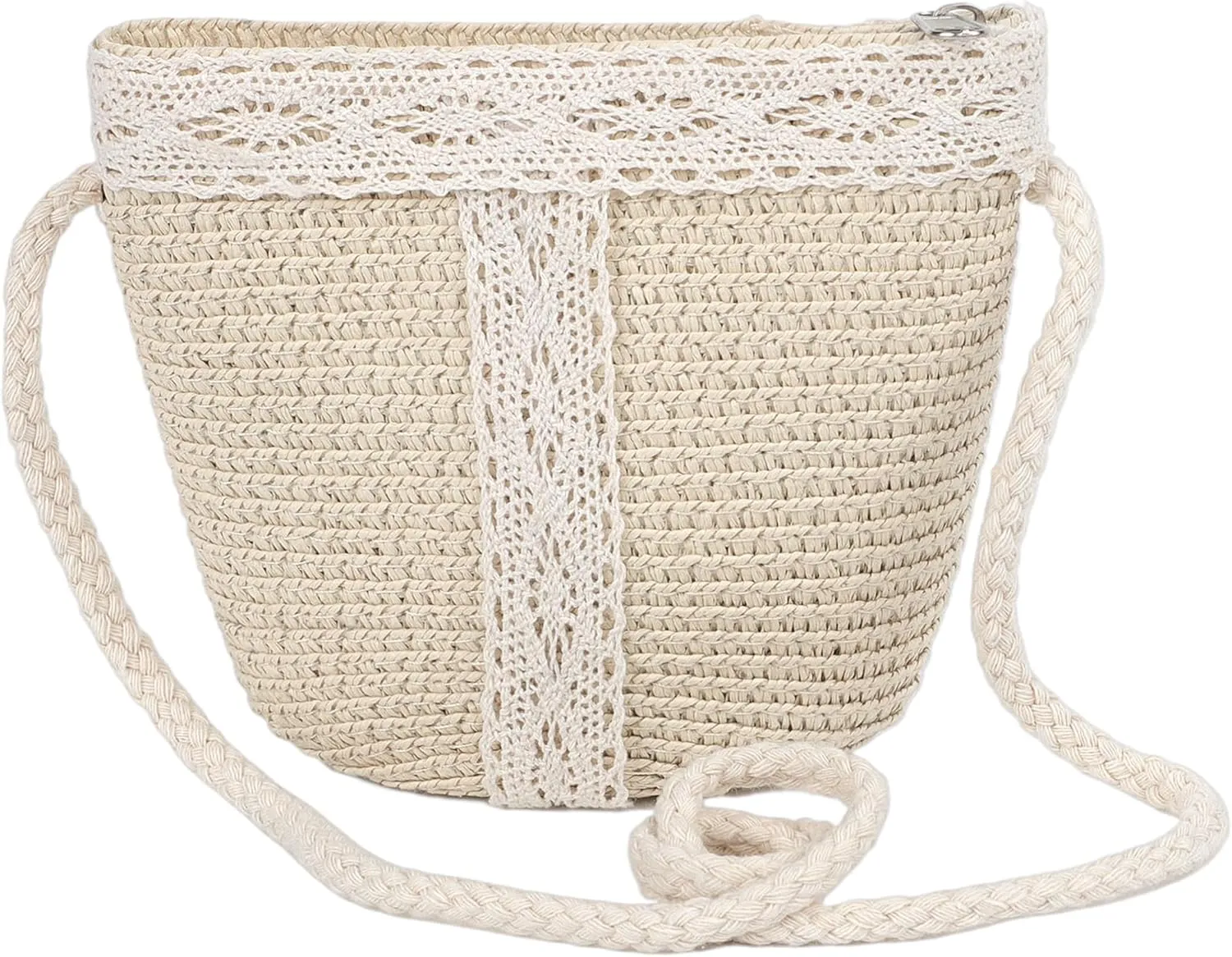 PURFUN Little Girls Straw Hat Mini Bag Set, Summer Anti-UV Floppy Sun Hat Bucket Hat with Cross Body Bag Purse for 3-6 Yrs