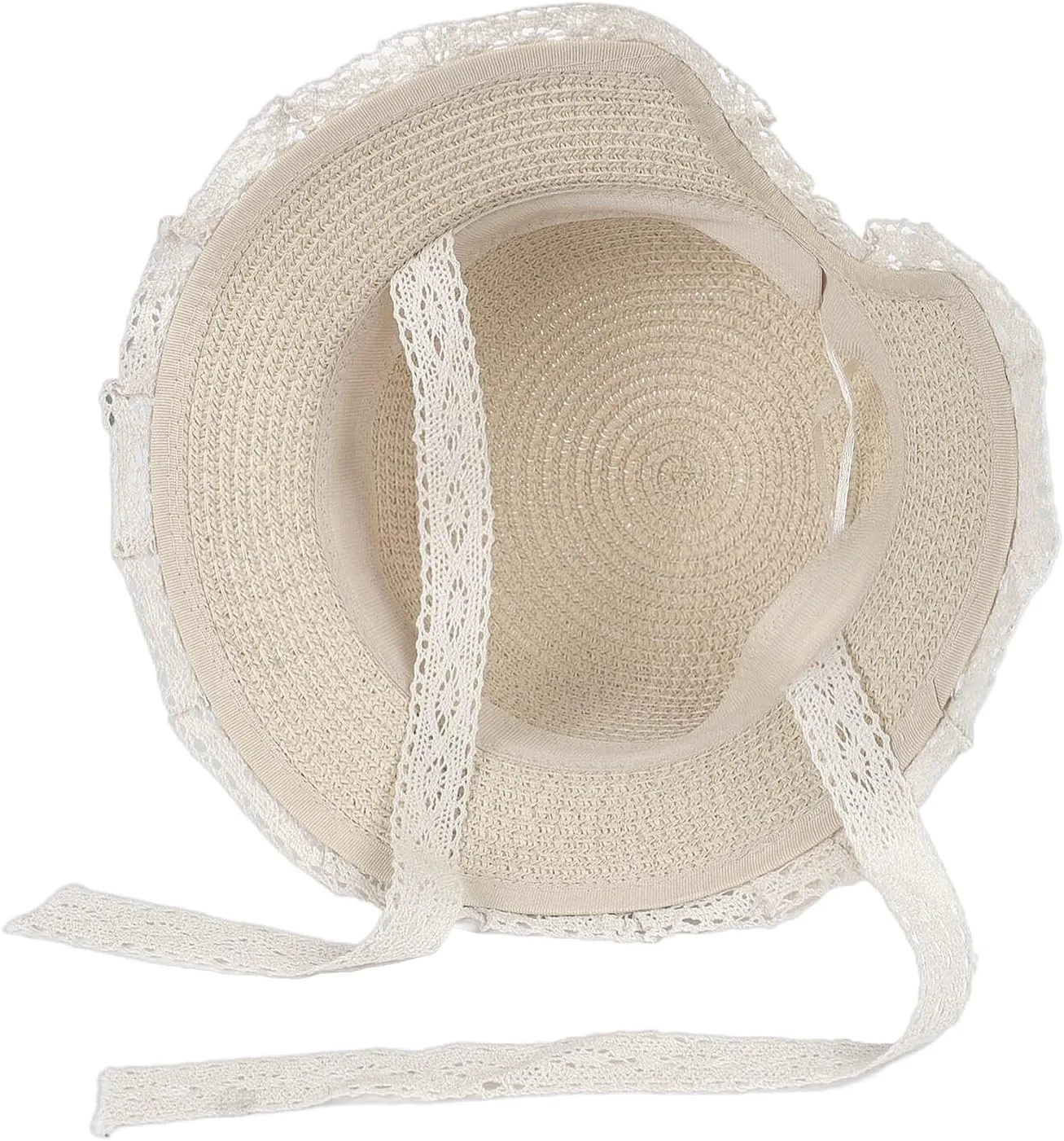 PURFUN Little Girls Straw Hat Mini Bag Set, Summer Anti-UV Floppy Sun Hat Bucket Hat with Cross Body Bag Purse for 3-6 Yrs