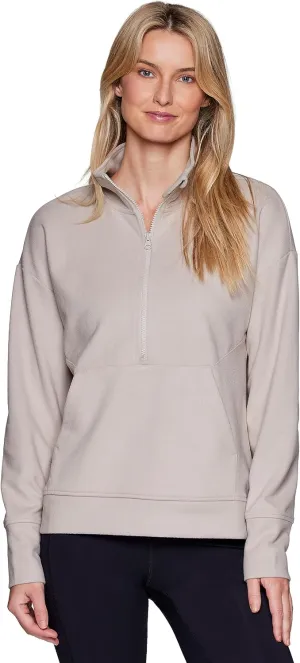 RBX Active Women's Lightweight Mock Neck Fleece 1/4 Zip Sweatshirt With Pockets