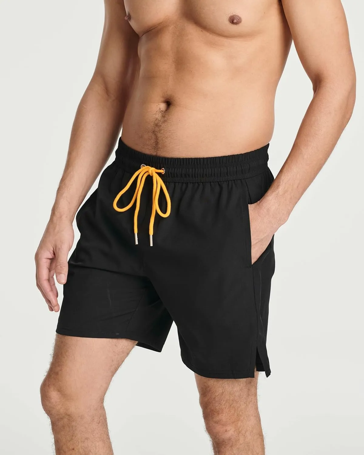 Real Essentials 3 Pack: Men's 7" 2 in 1 Swim Trunks with Compression Liner - Quick Dry Bathing Suit Swimwear Board Shorts
