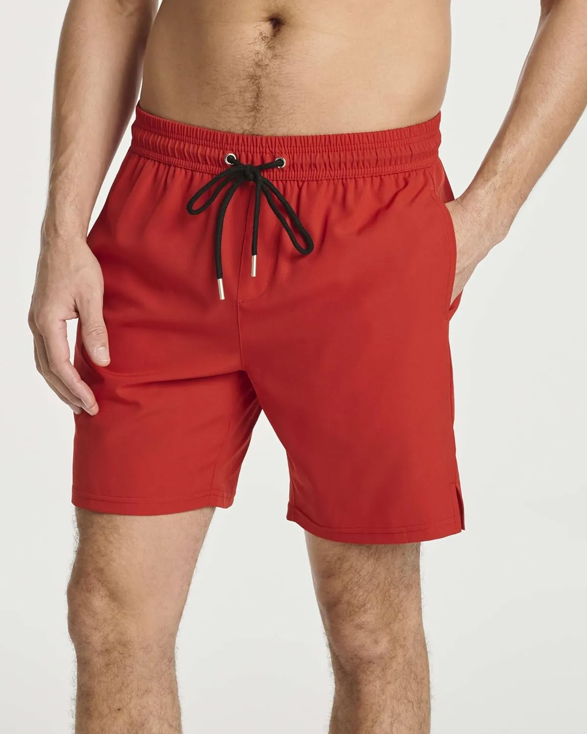 Real Essentials 3 Pack: Men's 7" 2 in 1 Swim Trunks with Compression Liner - Quick Dry Bathing Suit Swimwear Board Shorts