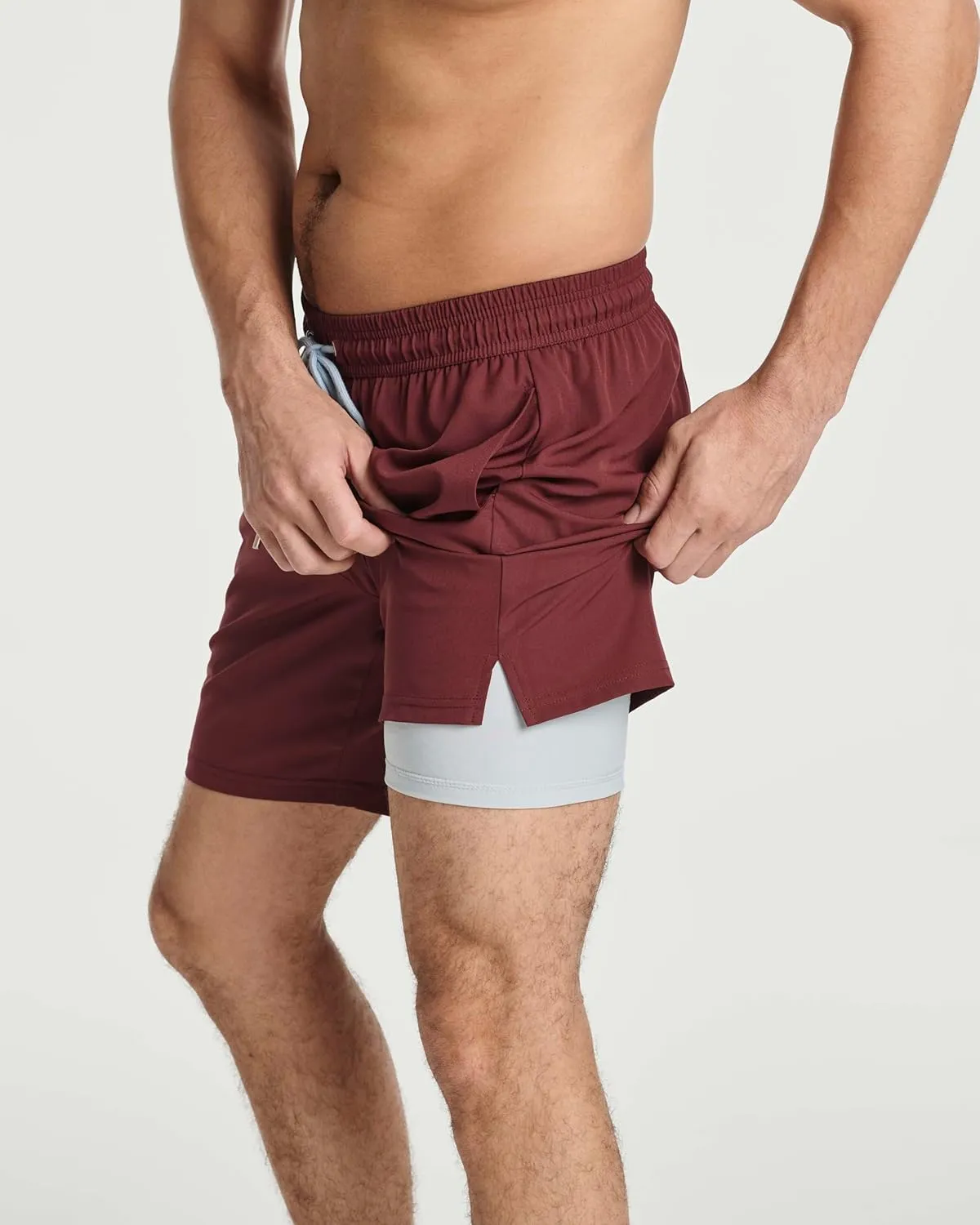 Real Essentials 3 Pack: Men's 7" 2 in 1 Swim Trunks with Compression Liner - Quick Dry Bathing Suit Swimwear Board Shorts