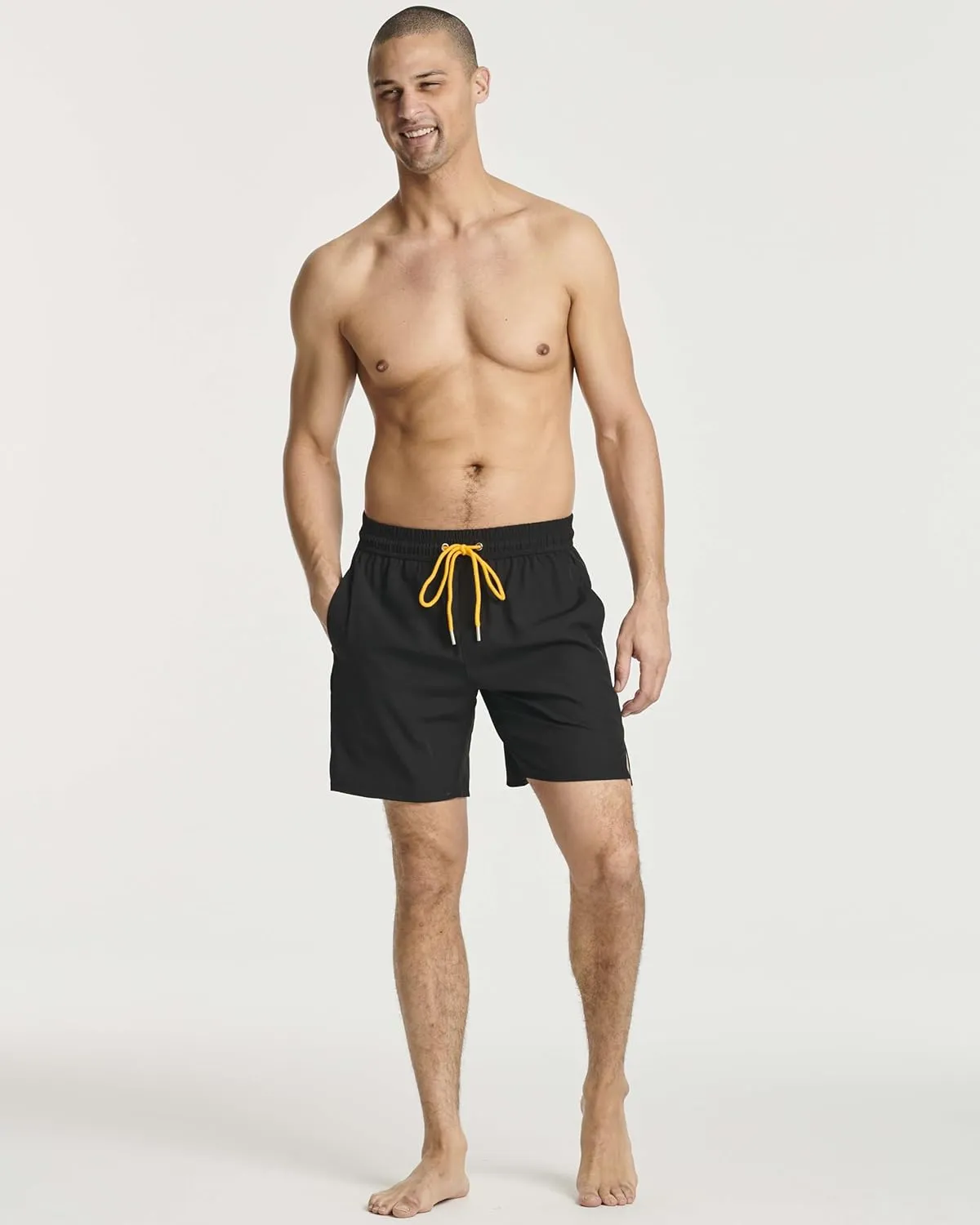 Real Essentials 3 Pack: Men's 7" 2 in 1 Swim Trunks with Compression Liner - Quick Dry Bathing Suit Swimwear Board Shorts