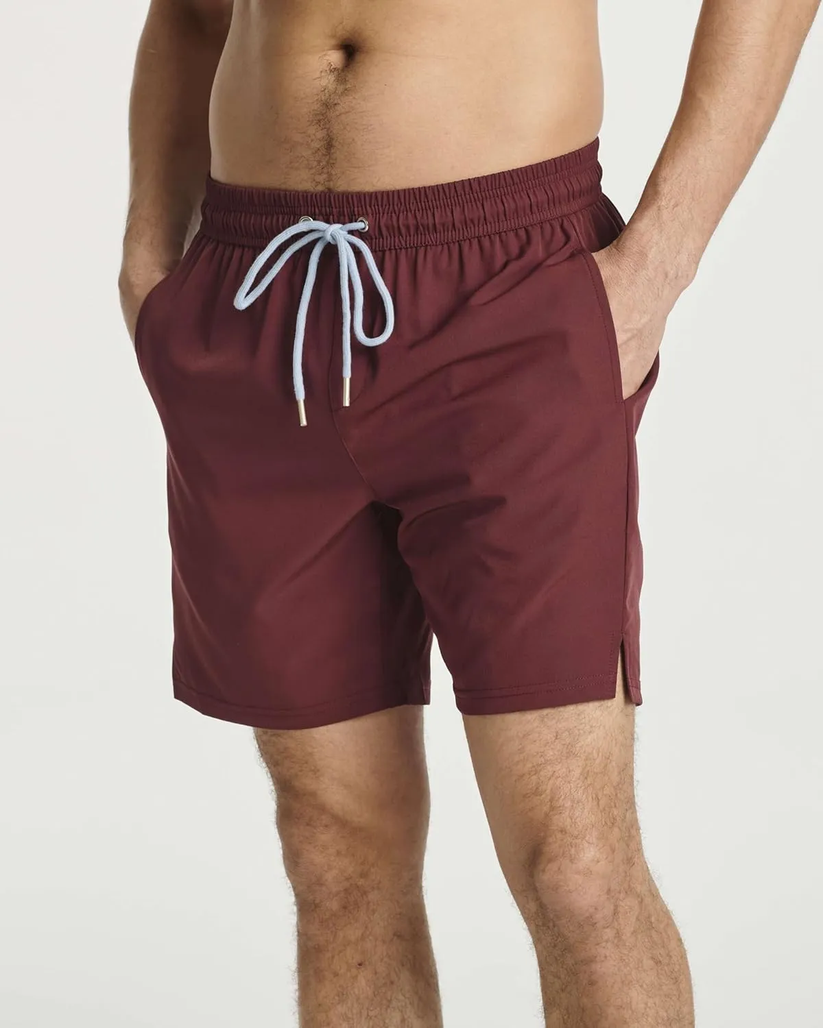 Real Essentials 3 Pack: Men's 7" 2 in 1 Swim Trunks with Compression Liner - Quick Dry Bathing Suit Swimwear Board Shorts
