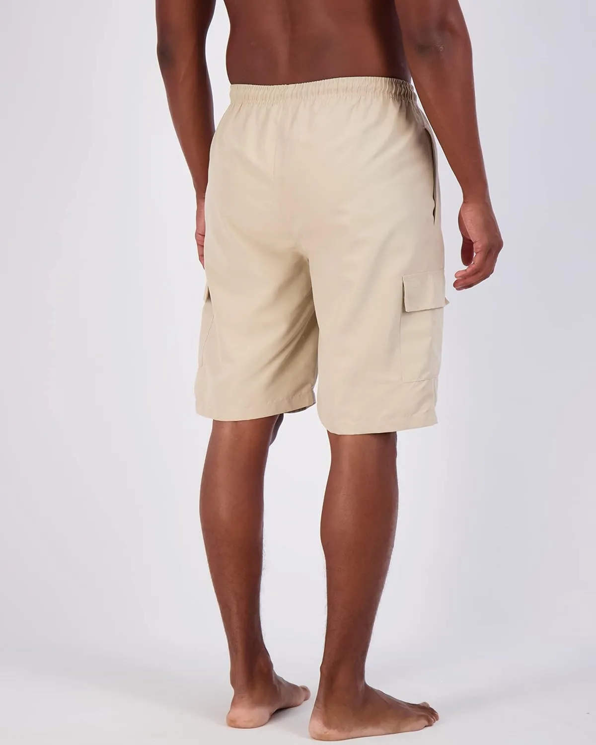 Real Essentials 3 Pack: Men's Swim Trunks with Cargo Pockets & Mesh Lining (Available in Big & Tall)