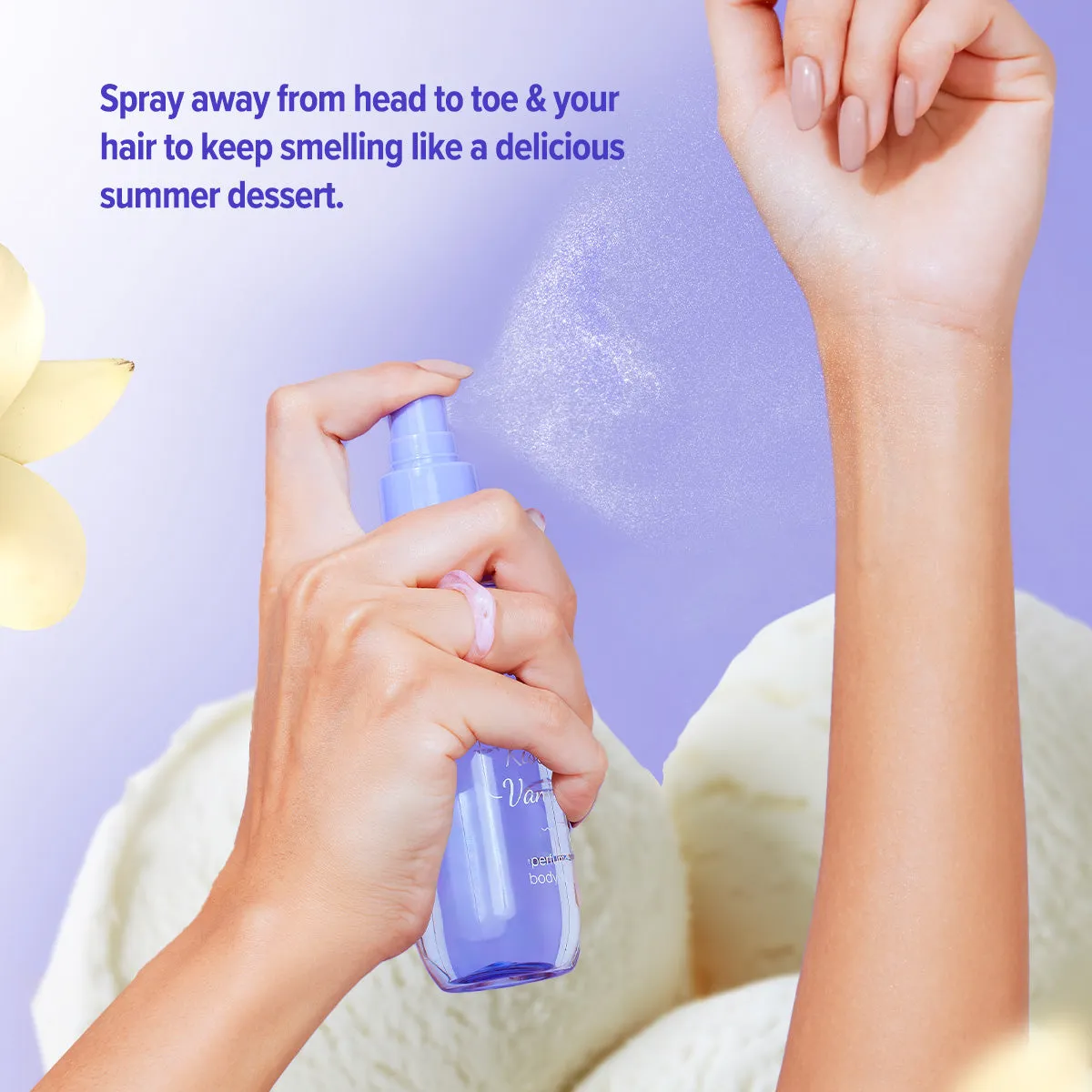 Refresh  Sun Kissed Vanilla Perfume Body Mist with Zemea & Hyaluronic Acid - 150 ml (Pack of 2)