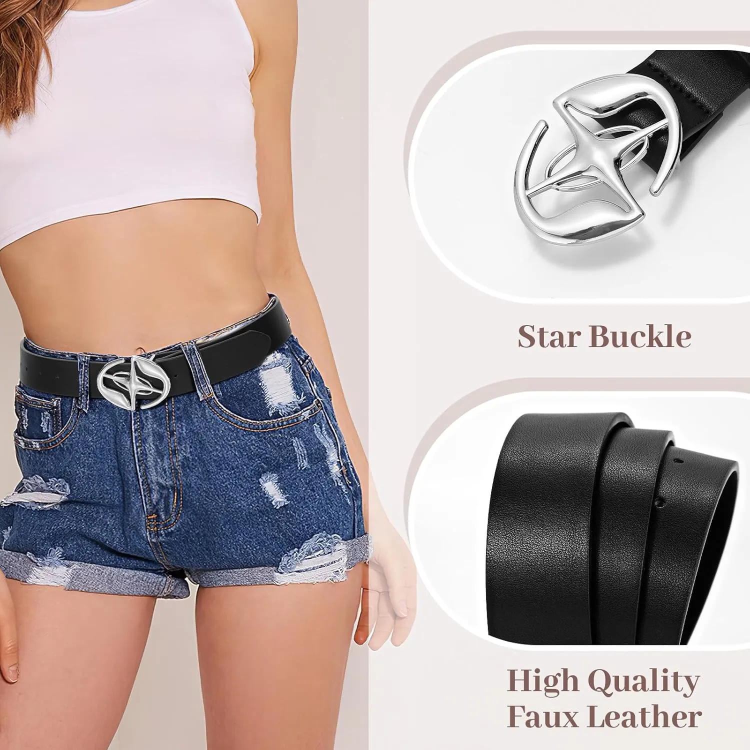 Rhinestone Belt for Men Women, Western Cowboy Cowgirl Belts Bling Leather Belt With Cross and Diamond for Jeans