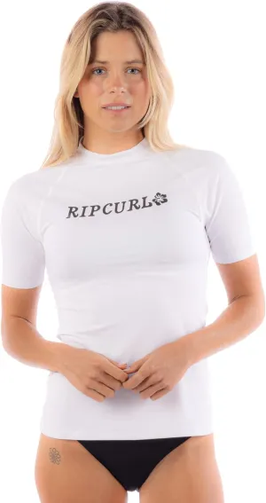 Rip Curl Women's Short Sleeve Rashguard with UPF 50  Sun Protection Swim Shirt