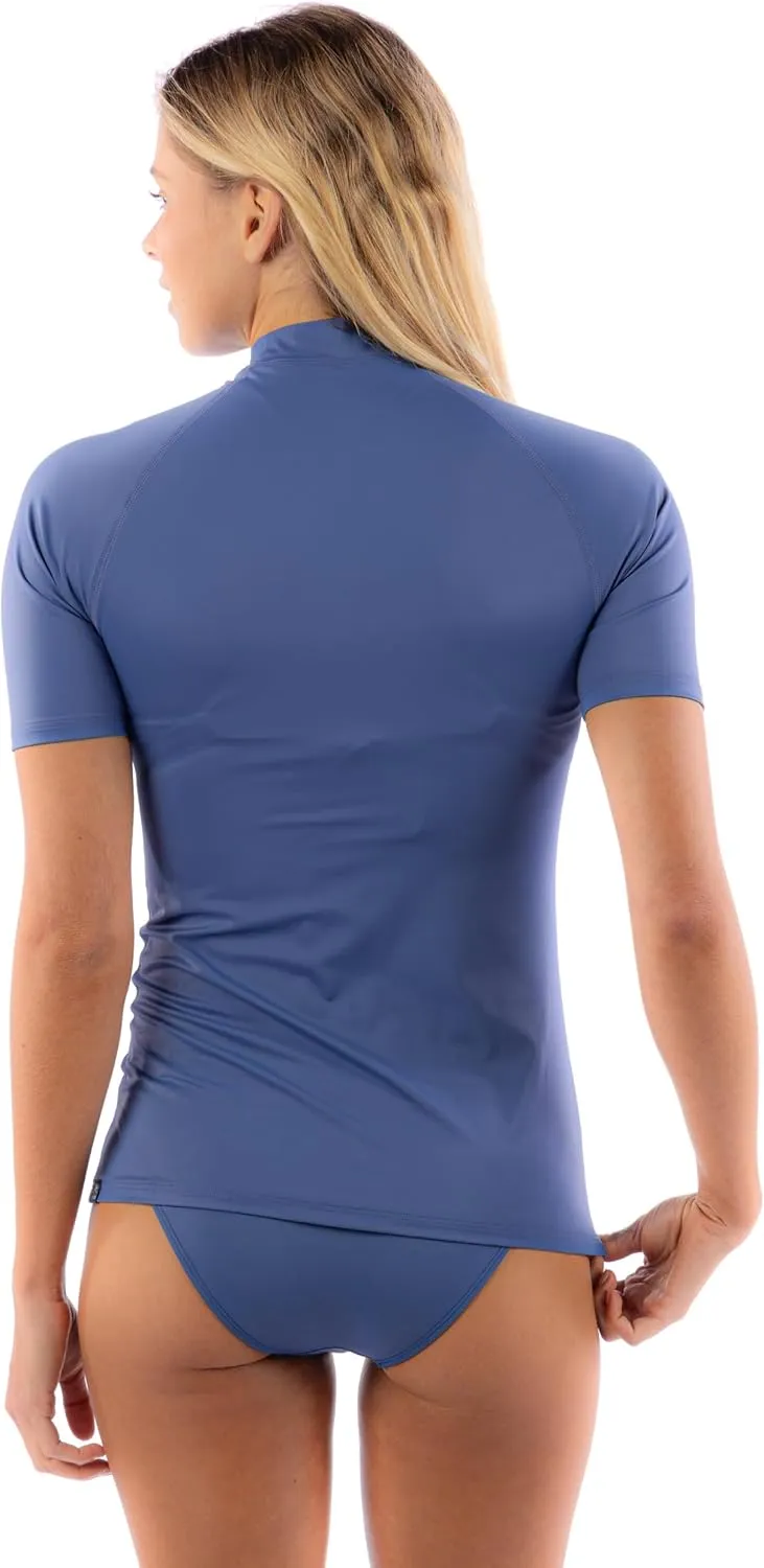 Rip Curl Women's Short Sleeve Rashguard with UPF 50  Sun Protection Swim Shirt
