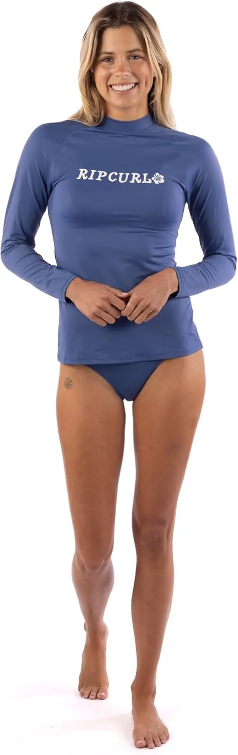 Rip Curl Women's UPF 50  Sun Protection, Long Sleeve Rashguard-Quick Dry, Moisture Wicking Swim Shirt