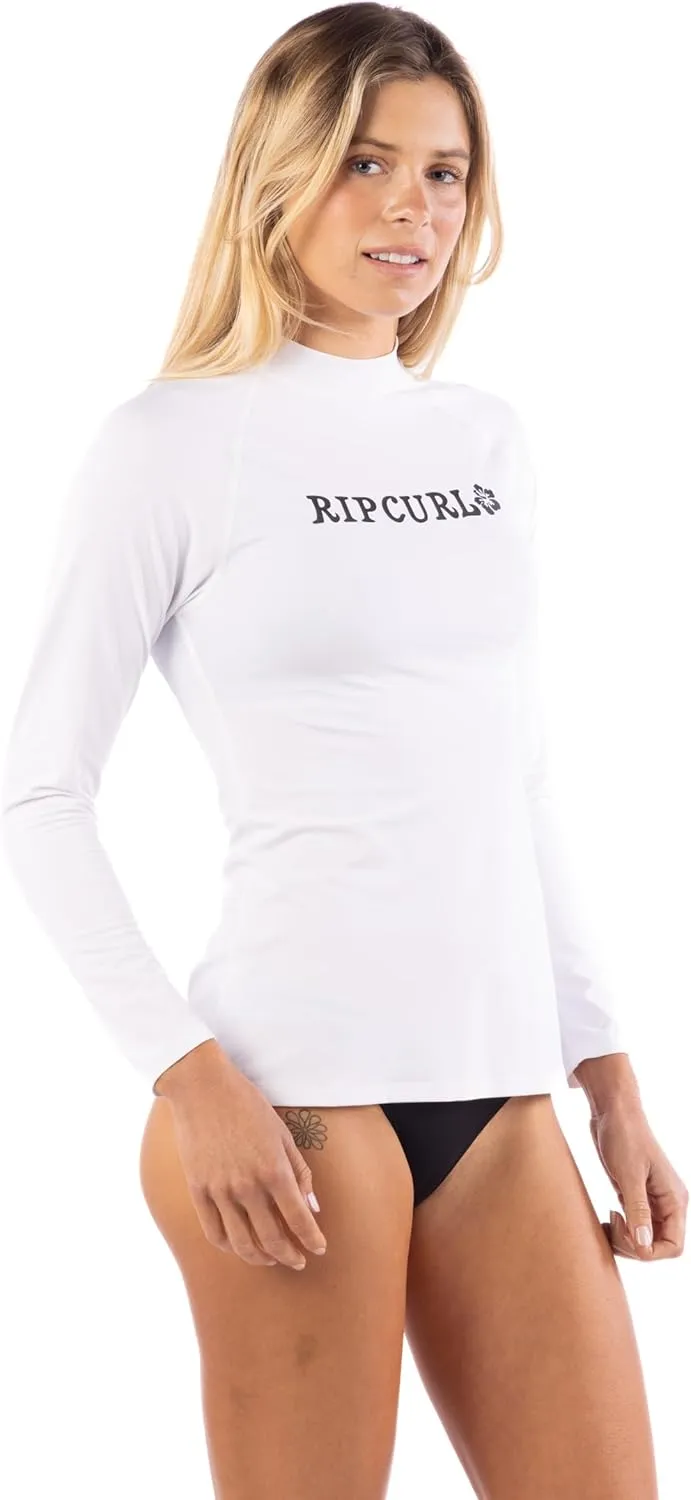 Rip Curl Women's UPF 50  Sun Protection, Long Sleeve Rashguard-Quick Dry, Moisture Wicking Swim Shirt