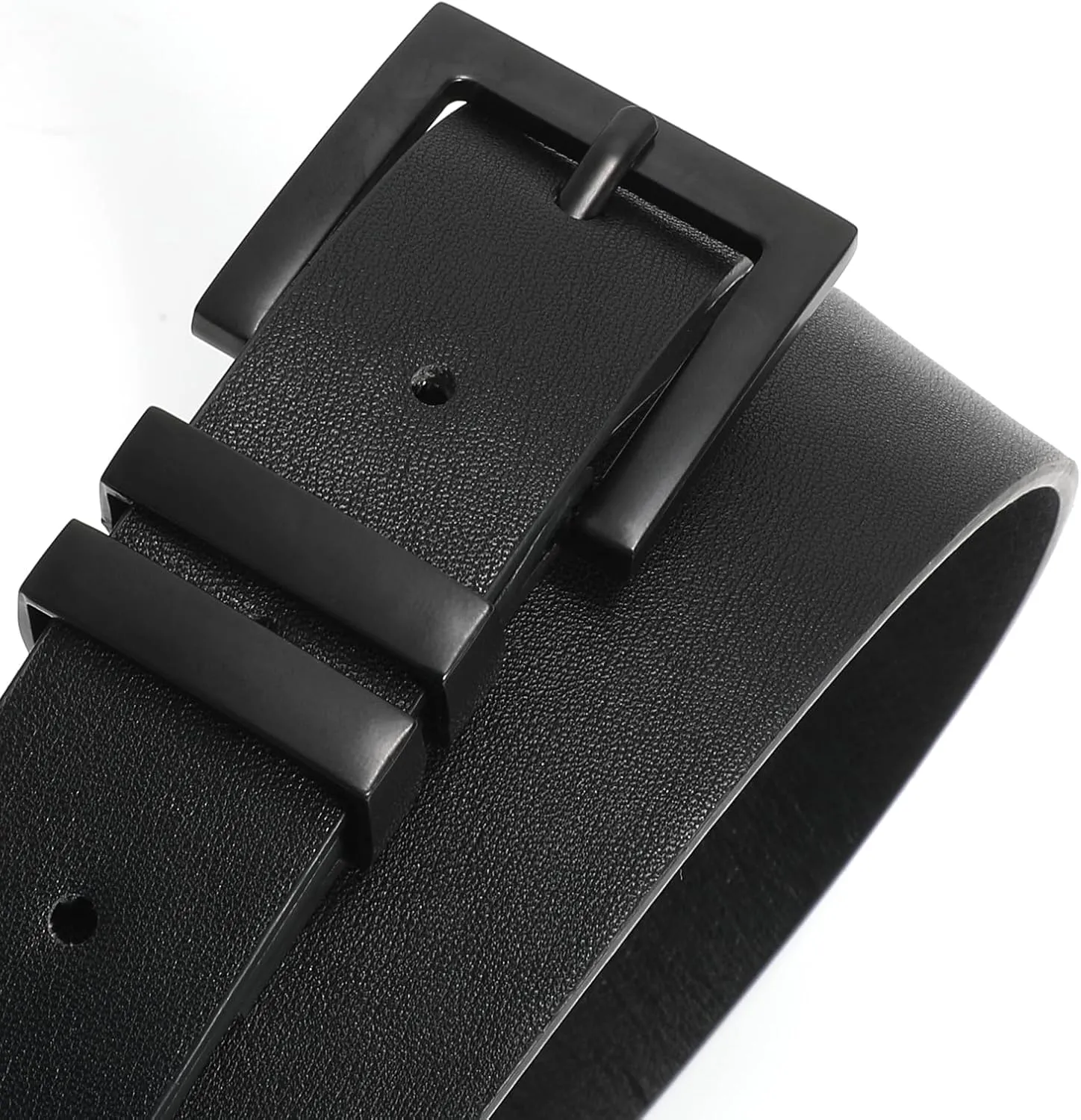 SANSTHS Women's Leather Belt for Jeans Pants Dresses Fashion Ladies Belt Square Gold/Silver Buckle Waist Belt for Women