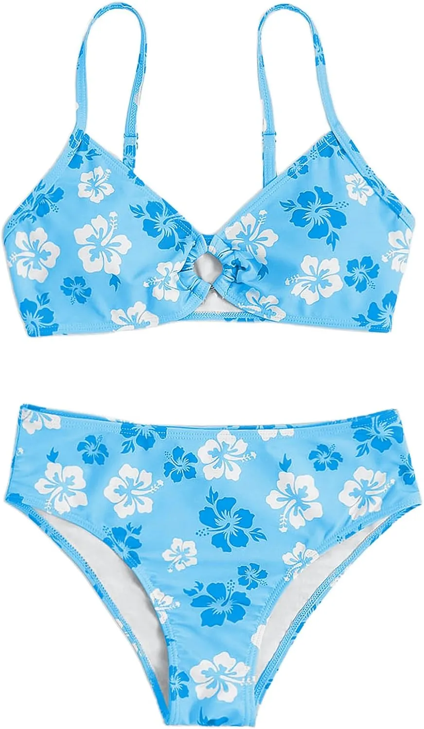 SHENHE Girl's 2 Piece Floral Print High Waisted Bikini Swimsuit Bathing Suit Bikini Sets