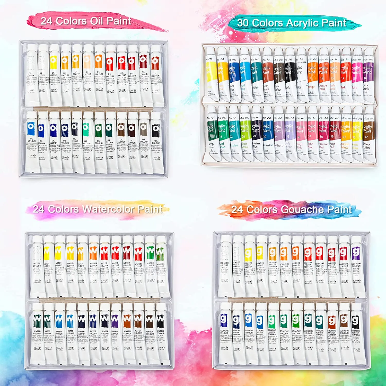 Shuttle Art 170 Pcs Artist Painting Set, Deluxe Art Set with Paint, Aluminum and Wooden Easels, Canvas, Paper Pads, Brushes and Other Art Supplies