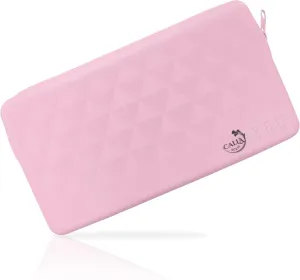 Silicone Makeup Bag - 8" x 4.5" Portable & Lightweight, Secure Closure, Spacious Cosmetic Organizer - Perfect for Travel Toiletry Bag for Women - Makeup Brush Holder Travel Pouch (Pink)