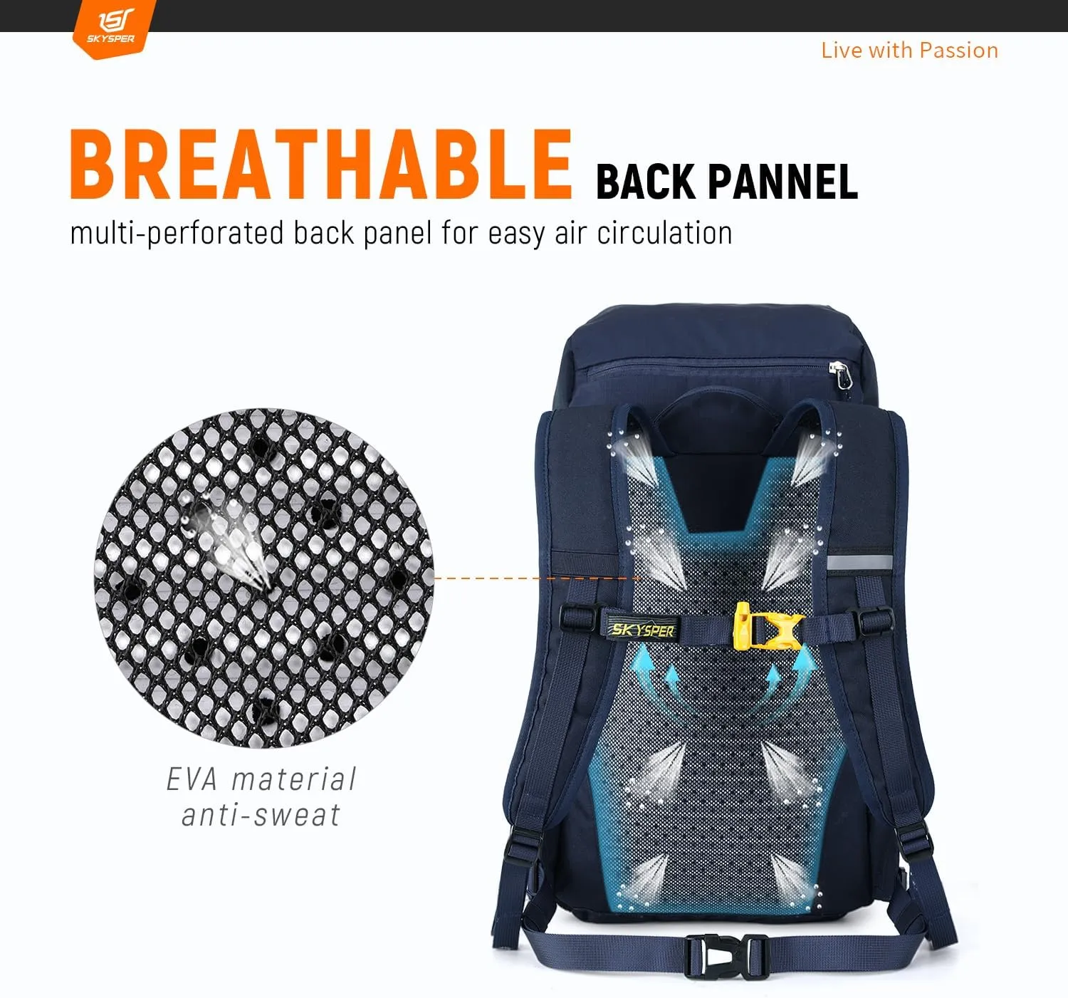 SKYSPER Hiking Backpack Small, 25L Lightweight Travel Daypack Breathable Backpacking Backpacks for Men Women