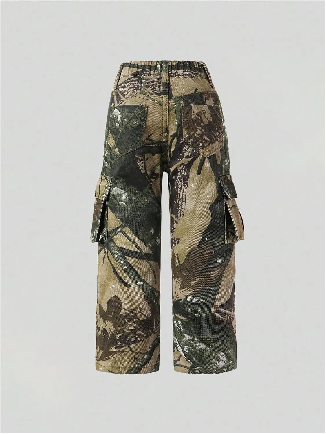 SOLY HUX Toddler Girl's Y2K Wide Leg Camo Pants Streetwear Cargo Jeans Casual Denim Pants