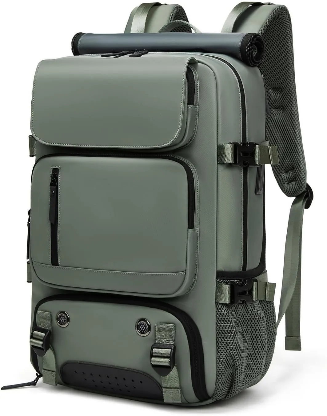 Somago Travel Laptop Backpack for Men & Women Carry On Backpack with USB Charging Port Fits 16.5 inch Notebook Rucksack (Army Green)