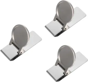 STOBOK 3pcs Stainless Steel Money Clip Business Card Holder Office Supplies Clamp for Money Cash Clip Wallet Insert Office Paper Clips Money Clip Wallet Check Bill Clip Bag Clips Silver