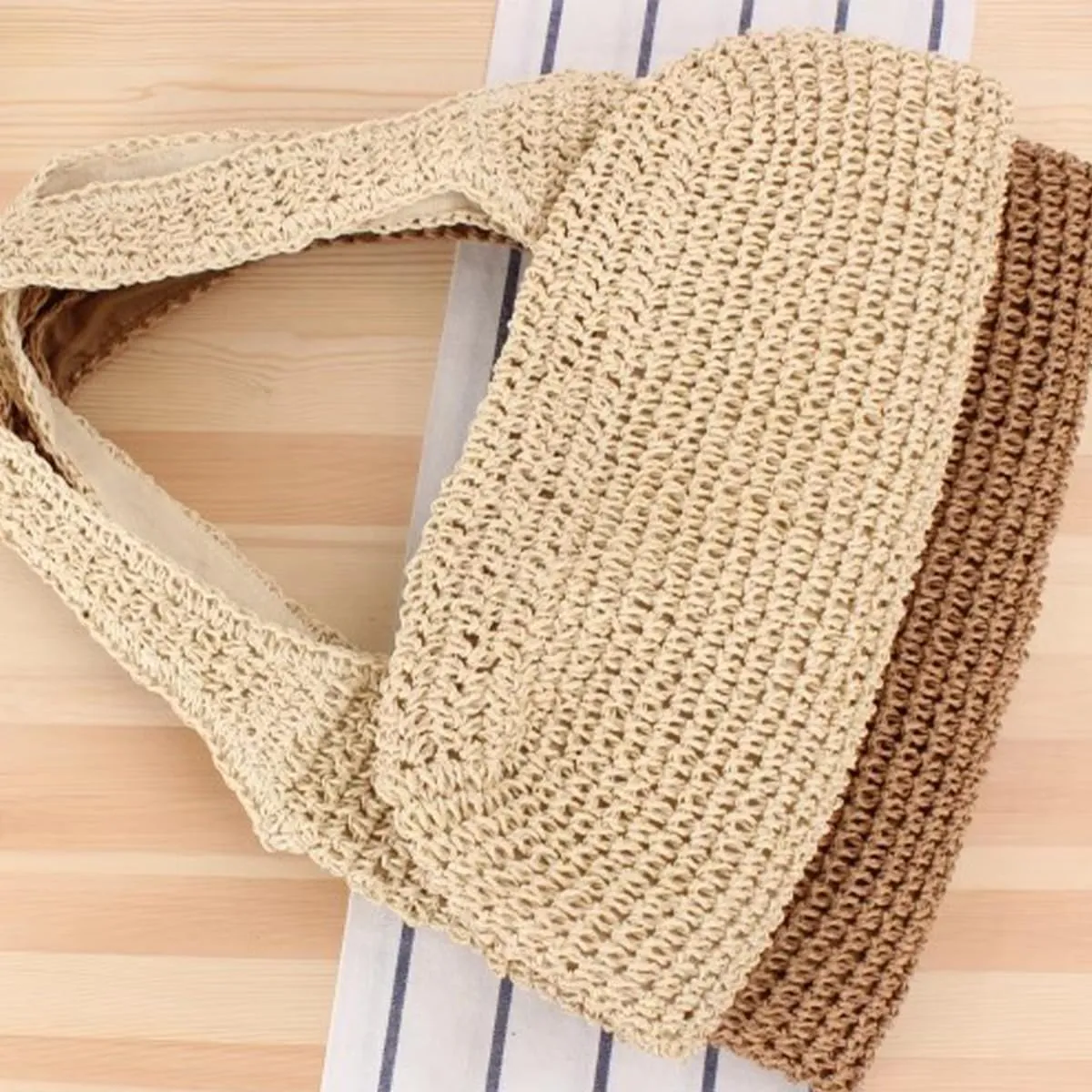 Straw Travel Beach Tote Bag for Women Large Woven Foldable Shoulder Handbags Purse for Summer Vacation