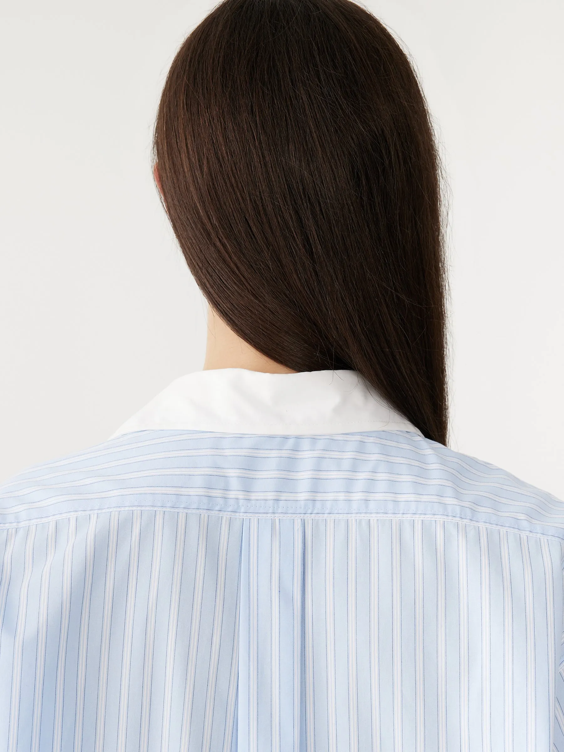 stripe scoop hem shirt