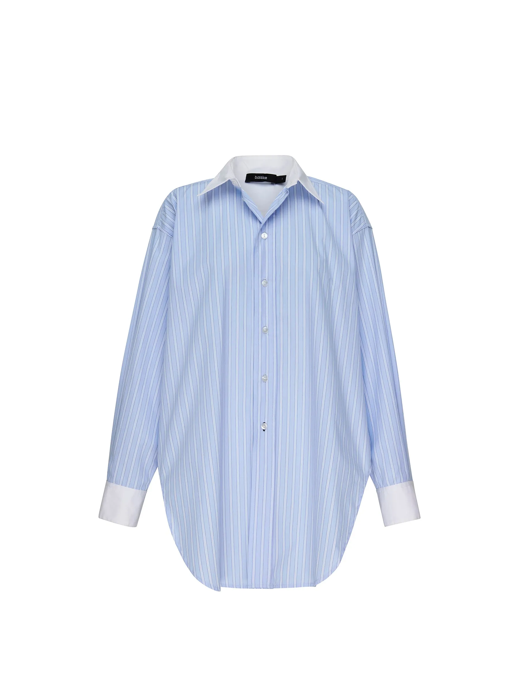 stripe scoop hem shirt