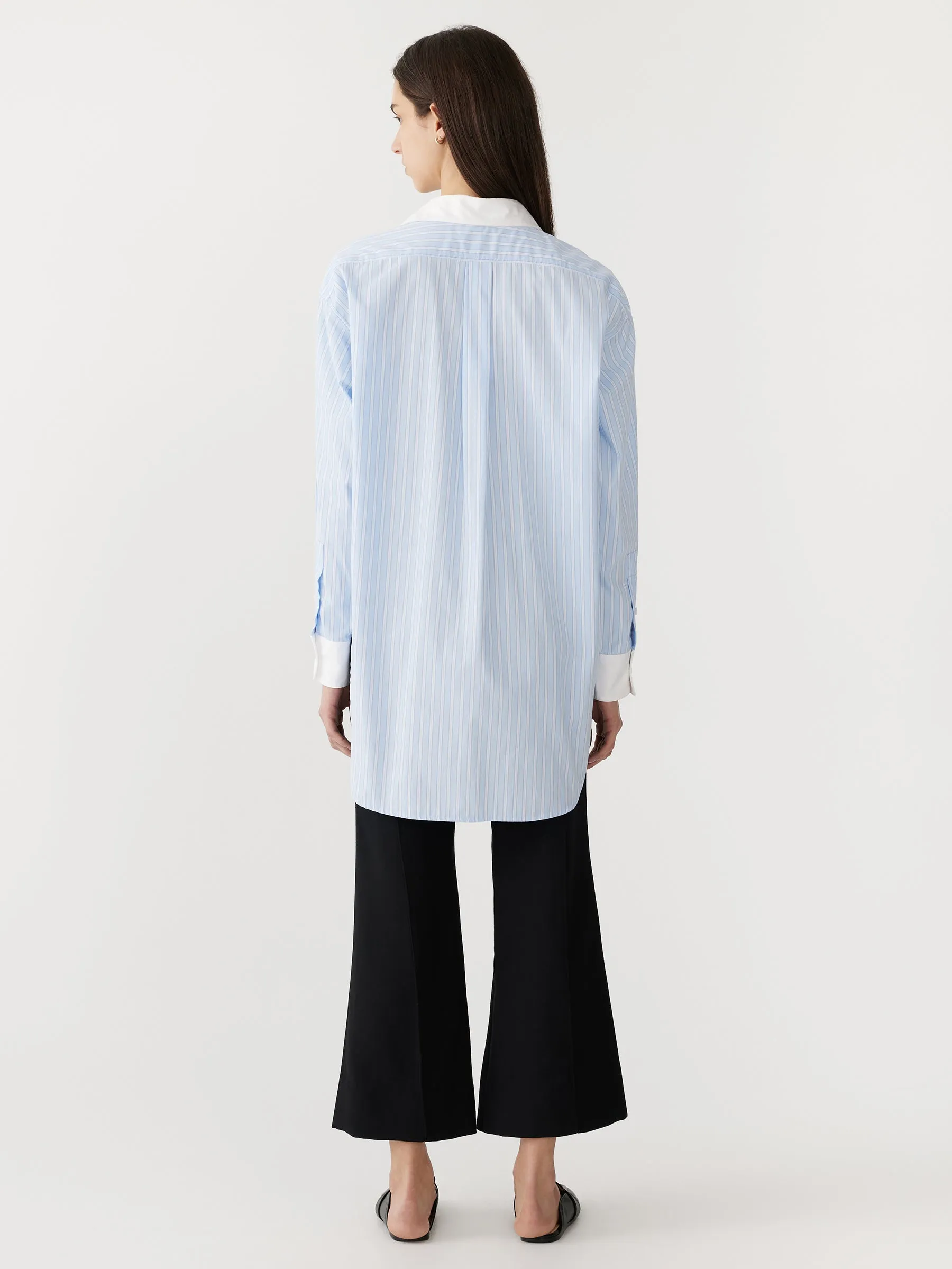 stripe scoop hem shirt