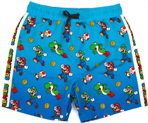 Super Mario Swim Shorts Boys Luigi Kids Gamer Swimming Trunks Pants